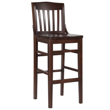 HERCULES Series School House Back Walnut Wood Restaurant Barstool XU-DG-W0006BAR-WAL-GG