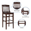 HERCULES Series School House Back Walnut Wood Restaurant Barstool XU-DG-W0006BAR-WAL-GG