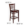 HERCULES Series Ladder Back Mahogany Wood Restaurant Barstool XU-DGW0005BARLAD-MAH-GG