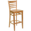 HERCULES Series Ladder Back Natural Wood Restaurant Barstool XU-DGW0005BARLAD-NAT-GG