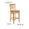 HERCULES Series Ladder Back Natural Wood Restaurant Barstool XU-DGW0005BARLAD-NAT-GG