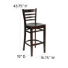 HERCULES Series Ladder Back Walnut Wood Restaurant Barstool XU-DGW0005BARLAD-WAL-GG