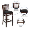 HERCULES Series Vertical Slat Back Walnut Wood Restaurant Barstool - Black Vinyl Seat XU-DGW0008BARVRT-WAL-BLKV-GG