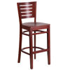 Darby Series Slat Back Mahogany Wood Restaurant Barstool XU-DG-W0108BBAR-MAH-MAH-GG