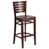 Darby Series Slat Back Walnut Wood Restaurant Barstool XU-DG-W0108BBAR-WAL-WAL-GG