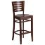 Darby Series Slat Back Walnut Wood Restaurant Barstool XU-DG-W0108BBAR-WAL-WAL-GG