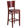 Lacey Series Solid Back Mahogany Wood Restaurant Barstool XU-DG-W0094BAR-MAH-MAH-GG