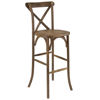 HERCULES Series Dark Antique Wood Cross Back Barstool XA-X-BAR-GO-GG