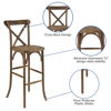 HERCULES Series Dark Antique Wood Cross Back Barstool XA-X-BAR-GO-GG