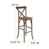 HERCULES Series Dark Antique Wood Cross Back Barstool XA-X-BAR-GO-GG