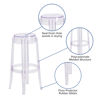 29.75'' High Transparent Barstool FH-118-APC2-GG