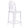 Ghost Counter Stool with Oval Back in Transparent Crystal OW-GHOSTBACK-24-GG