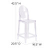 Ghost Counter Stool with Oval Back in Transparent Crystal OW-GHOSTBACK-24-GG