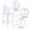 Ghost Barstool with Oval Back in Transparent Crystal OW-GHOSTBACK-29-GG