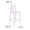 Ghost Barstool with Oval Back in Transparent Crystal OW-GHOSTBACK-29-GG