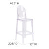 Ghost Barstool with Oval Back in Transparent Crystal OW-GHOSTBACK-29-GG