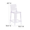 Ghost Counter Stool with Square Back in Transparent Crystal OW-SQUAREBACK-24-GG