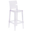Ghost Barstool with Square Back in Transparent Crystal OW-SQUAREBACK-29-GG