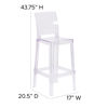 Ghost Barstool with Square Back in Transparent Crystal OW-SQUAREBACK-29-GG