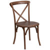 HERCULES Series Stackable Pecan Wood Cross Back Chair XU-X-PEC-GG
