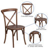 HERCULES Series Stackable Pecan Wood Cross Back Chair XU-X-PEC-GG