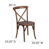 HERCULES Series Stackable Pecan Wood Cross Back Chair XU-X-PEC-GG