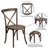 HERCULES Series Stackable Early American Wood Cross Back Chair XU-X-EA-GG 