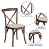 HERCULES Series Stackable Early American Wood Cross Back Chair with Cushion XU-X-EA-NTC-GG