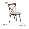 HERCULES Series Stackable Early American Wood Cross Back Chair with Cushion XU-X-EA-NTC-GG