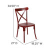 Metal Cross Back Dining Chair - Distressed Red Finish - Multi-Use Chair XU-DG-60699-RED-D-GG