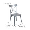 Metal Cross Back Dining Chair - Distressed Rustic Silver Finish-Multi-Use Chair XU-DG-60699-S-D-GG