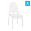 Set of 4 Transparent Crystal Extra Wide Resin 700 LB. Weight Capacity Banquet and Event Ghost Chairs for Indoor/Outdoor Use ZH-GHOST-OVR-4-GG