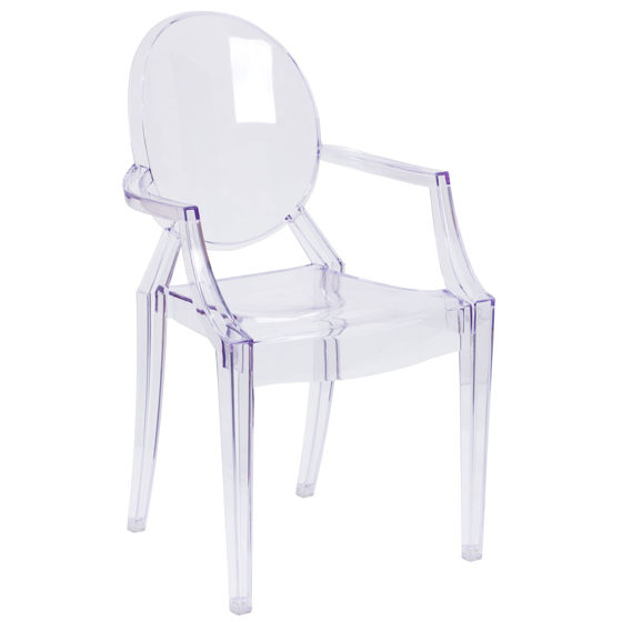 Ghost Chair with Arms in Transparent Crystal FH-124-APC-CLR-GG