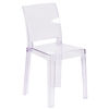 Ghost Chair with Square Back in Transparent Crystal OW-SQUAREBACK-18-GG