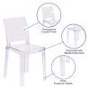 Ghost Chair with Square Back in Transparent Crystal OW-SQUAREBACK-18-GG