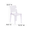 Ghost Chair with Square Back in Transparent Crystal OW-SQUAREBACK-18-GG