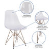 Elon Series Ghost Chair with Gold Metal Base FH-130-CPC1-GG