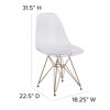 Elon Series Ghost Chair with Gold Metal Base FH-130-CPC1-GG