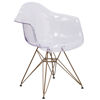 Alonza Series Transparent Side Chair with Gold Base FH-132-CPC1-GG