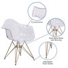 Alonza Series Transparent Side Chair with Gold Base FH-132-CPC1-GG