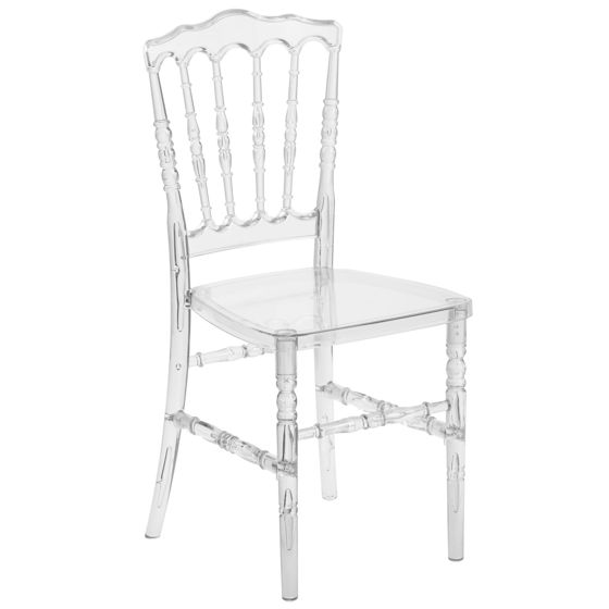 Flash Elegance Crystal Ice Napoleon Stacking Chair BH-H002-CRYSTAL-GG