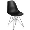 Elon Series Black Plastic Chair with Chrome Base FH-130-CPP1-BK-GG