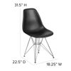 Elon Series Black Plastic Chair with Chrome Base FH-130-CPP1-BK-GG