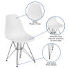 Elon Series White Plastic Chair with Chrome Base FH-130-CPP1-WH-GG	