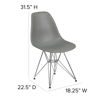 Elon Series Moss Gray Plastic Chair with Chrome Base FH-130-CPP1-GY-GG