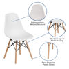 Elon Series White Plastic Chair with Wooden Legs FH-130-DPP-WH-GG