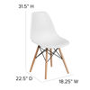 Elon Series White Plastic Chair with Wooden Legs FH-130-DPP-WH-GG