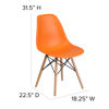 Elon Series Orange Plastic Chair with Wooden Legs FH-130-DPP-OR-GG