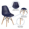 Elon Series Navy Plastic Chair with Wooden Legs FH-130-DPP-NY-GG