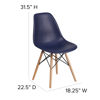 Elon Series Navy Plastic Chair with Wooden Legs FH-130-DPP-NY-GG